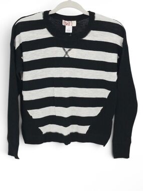 SO Striped Waffle Knit Sweater Top